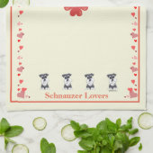 Serviette de cuisine de coeur de Schnauzer de (Plié)