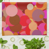 serviette de cuisine de confetti à points rouges (Plié)