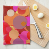 serviette de cuisine de confetti à points rouges (Quart Plié)