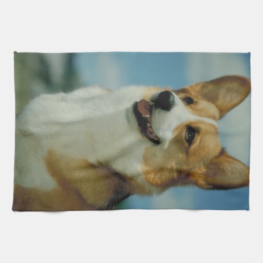 Serviette de cuisine de corgi de Gallois (Horizontal)