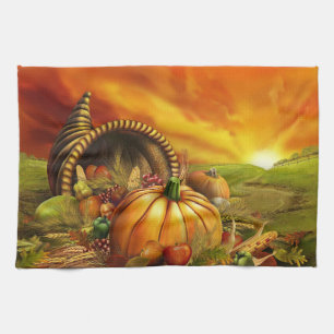 Serviette de cuisine de corne d'abondance