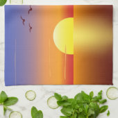 Serviette de cuisine de coucher du soleil (Plié)