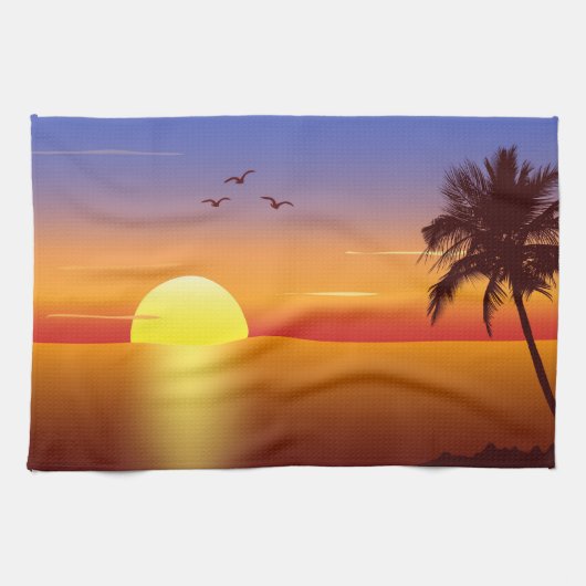Serviette de cuisine de coucher du soleil (Horizontal)