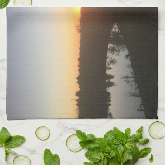 Serviette de cuisine de coucher du soleil (Plié)
