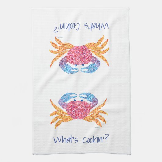 Serviette de cuisine de crabe (Vertical)