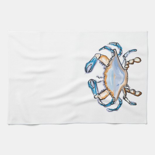 Serviette de cuisine de crabe bleu (Horizontal)