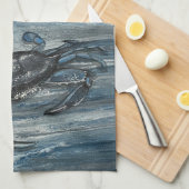 Serviette de cuisine de crabe bleu marine (Quart Plié)