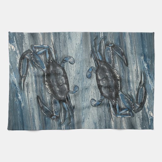 Serviette de cuisine de crabe bleu marine (Horizontal)
