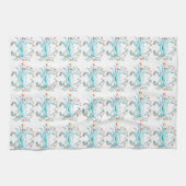 Serviette de cuisine de crabe de Noël bleu (Horizontal)
