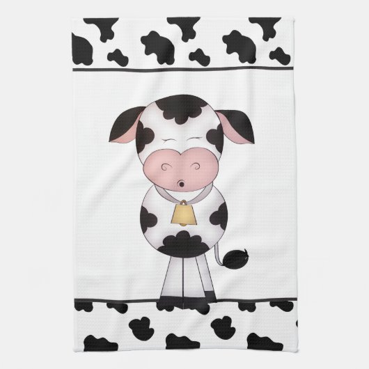 Serviette de cuisine de dessin animé de la vache c (Vertical)