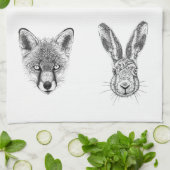 Serviette de cuisine de dessin de faune de cadeau (Plié)