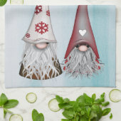 Serviette de cuisine de Dieu Jul Gnome (Plié)