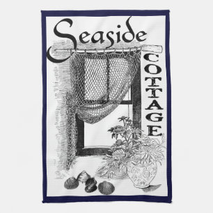 serviette de cuisine de fenêtre de cottage de bor