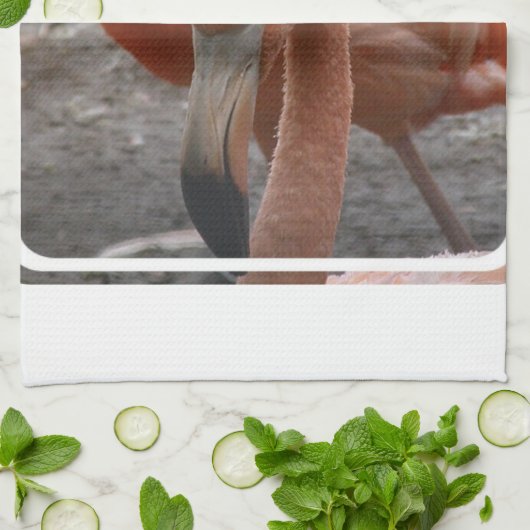 Serviette de cuisine de Flamants roses (Plié)