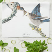 Serviette de cuisine de fleurs d'oiseaux d'oiseau (Plié)