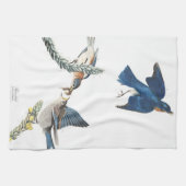 Serviette de cuisine de fleurs d'oiseaux d'oiseau (Horizontal)