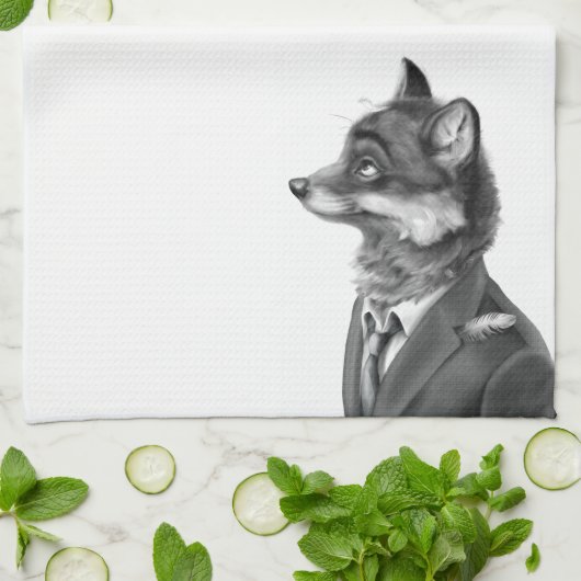 Serviette de cuisine de Fox (profil) (Plié)