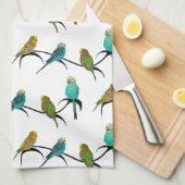 Serviette de cuisine de frénésie de perruche (Quart Plié)