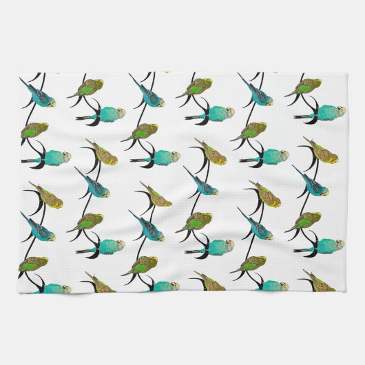 Serviette de cuisine de frénésie de perruche (Horizontal)
