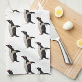 Serviette de cuisine de frénésie de pingouin (Quart Plié)