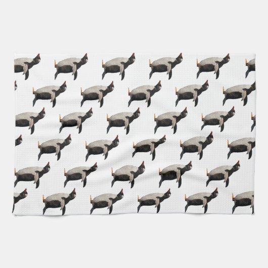 Serviette de cuisine de frénésie de pingouin (Horizontal)
