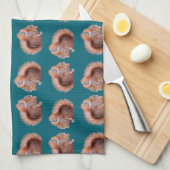 Serviette de cuisine de frénésie d'écureuil rouge (Quart Plié)