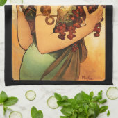 Serviette de cuisine de fruit d'Alphonse Mucha (Plié)