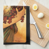 Serviette de cuisine de fruit d'Alphonse Mucha (Quart Plié)