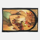 Serviette de cuisine de fruit d'Alphonse Mucha (Horizontal)