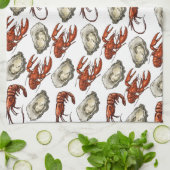 Serviette de cuisine de fruits de mer (Plié)