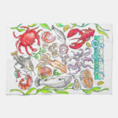 Serviette de cuisine de fruits de mer (Horizontal)