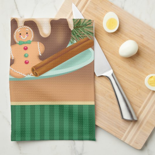 Serviette de cuisine de gâteau de Noël (Quart Plié)