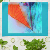 serviette de cuisine de goélette à voile rouge (Plié)