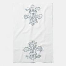 Serviette de cuisine de Gray Fleur de Lis