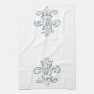 Serviette de cuisine de Gray Fleur de Lis