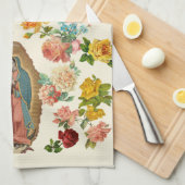 Serviette de cuisine de Guadalupe (blanc cassé) (Quart Plié)