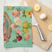 Serviette de cuisine de Guadalupe (menthe) (Quart Plié)