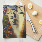 Serviette de cuisine de Halloween "Hauntoberfest " (Quart Plié)