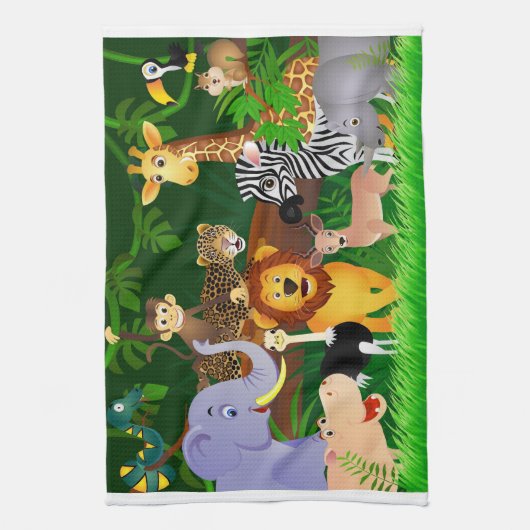 Serviette de cuisine de jungle (Vertical)