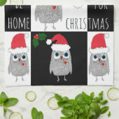 Serviette de cuisine de la Chouette de Noël (Plié)