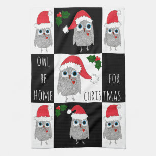 Serviette de cuisine de la Chouette de Noël