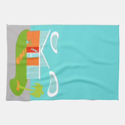 Serviette de cuisine de la maison de dessin modern (Horizontal)