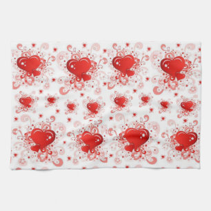 serviette de cuisine de la Saint-Valentin