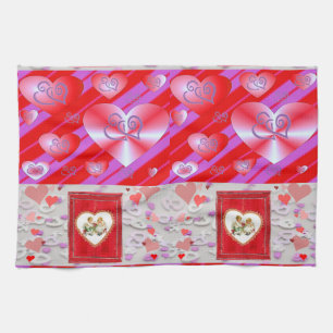 serviette de cuisine de la Saint-Valentin