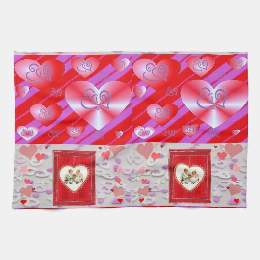 serviette de cuisine de la Saint-Valentin (Horizontal)