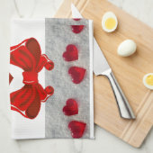 serviette de cuisine de la Saint-Valentin (Quart Plié)