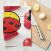Serviette de cuisine de la Saint Valentin, Ladybug (Quart Plié)