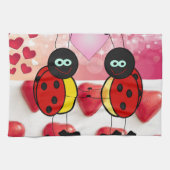 Serviette de cuisine de la Saint Valentin, Ladybug (Horizontal)