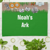 Serviette de cuisine de l'arche de Noé (Plié)