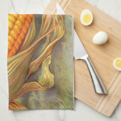 Serviette de cuisine de maïs de thanksgiving (Quart Plié)